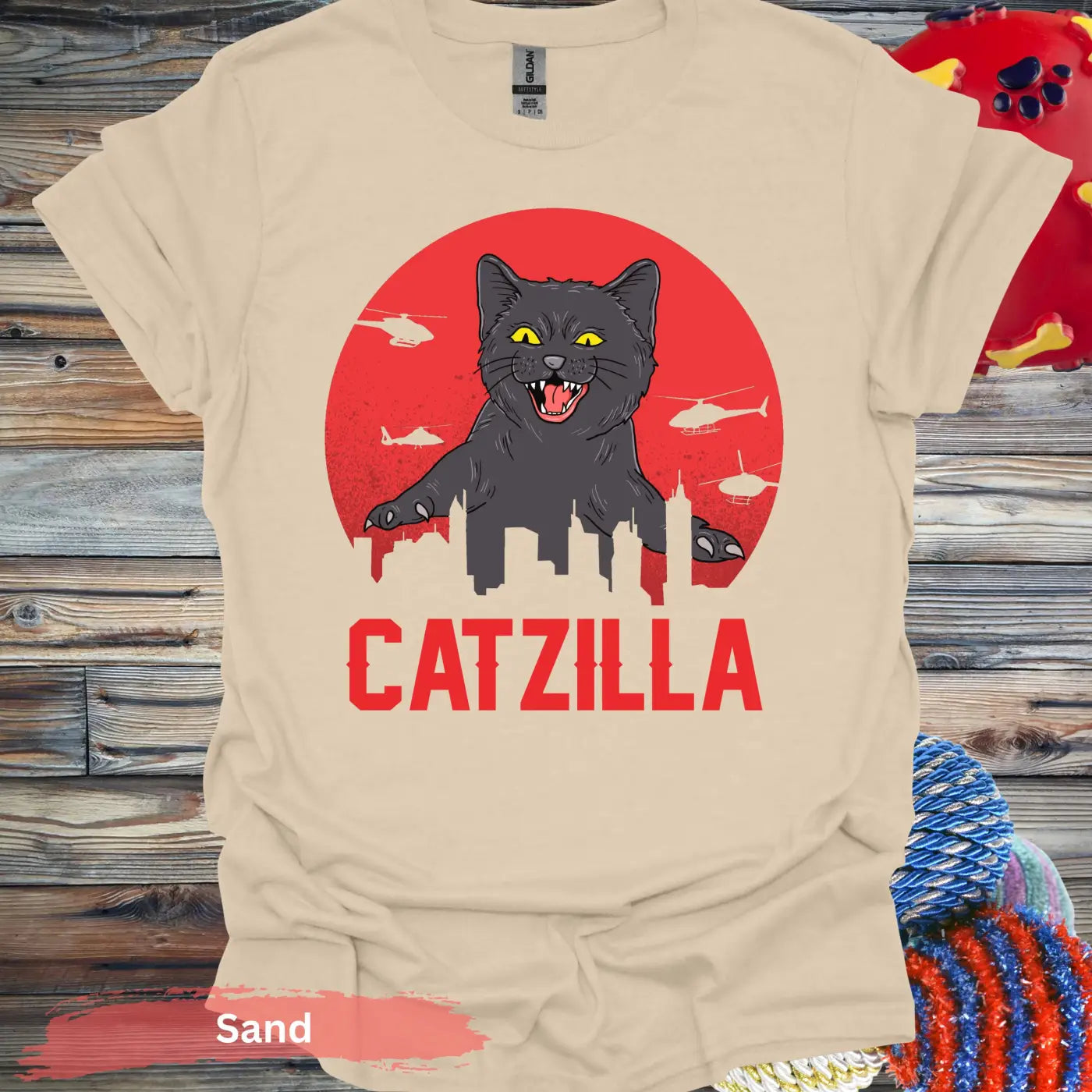 Catzilla T-shirt - S / Sand - Physical Item