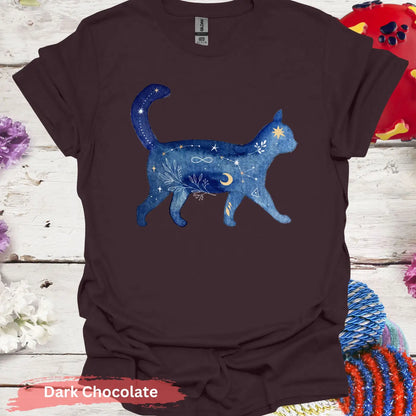 Celestial Cat T-Shirt - S / Dark Chocolate - Physical Item