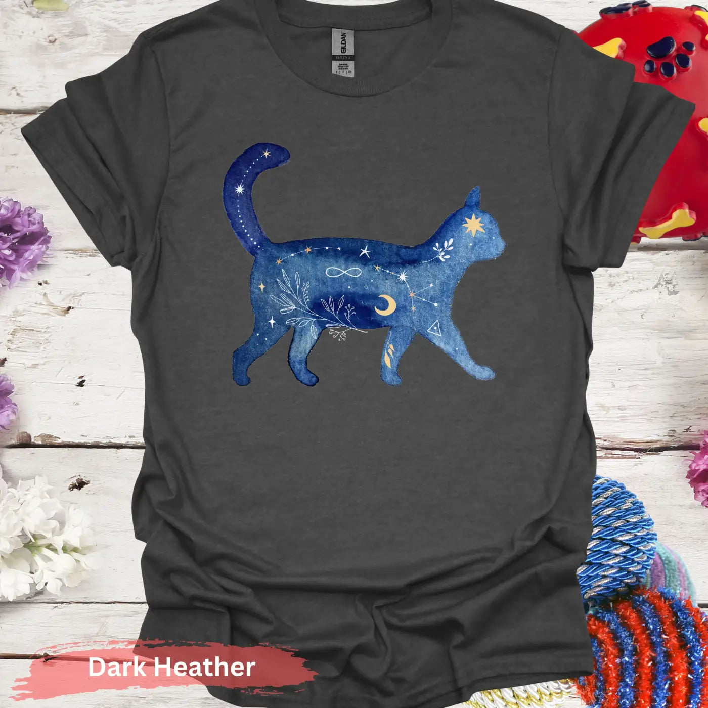 Celestial Cat T-Shirt - S / Dark Heather - Physical Item