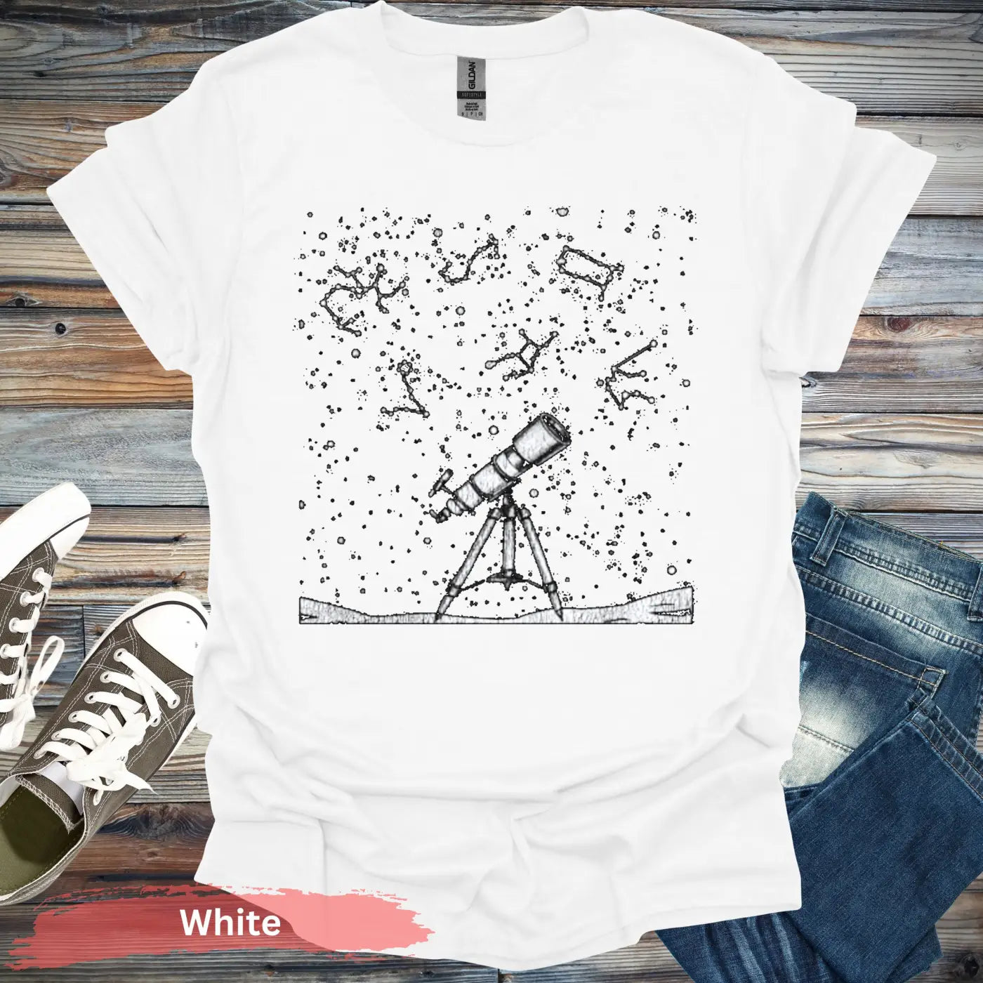 Celestial Telescope T-Shirt - S / White - Physical Item