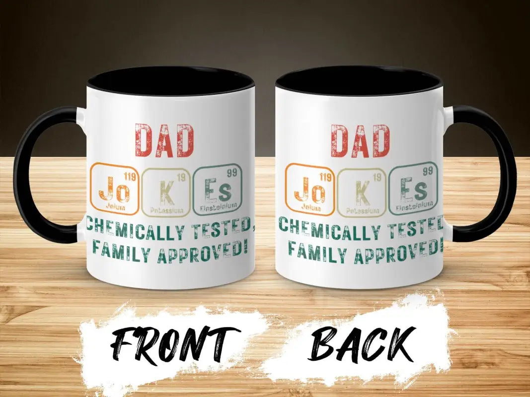 Chemically Tested Family Approved Dad Jokes Mug - Physical Item