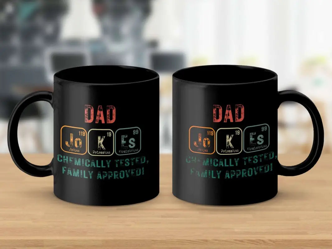 Chemically Tested Family Approved Dad Jokes Mug - Physical Item