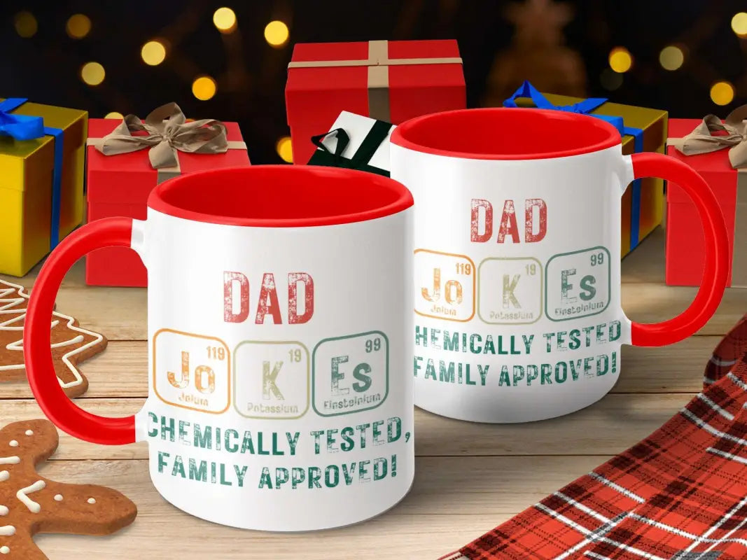 Chemically Tested Family Approved Dad Jokes Mug - Physical Item