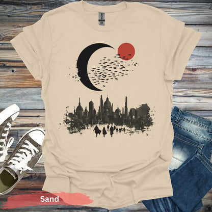 City Beneath the Crescent T-shirt - S / Sand - Physical Item