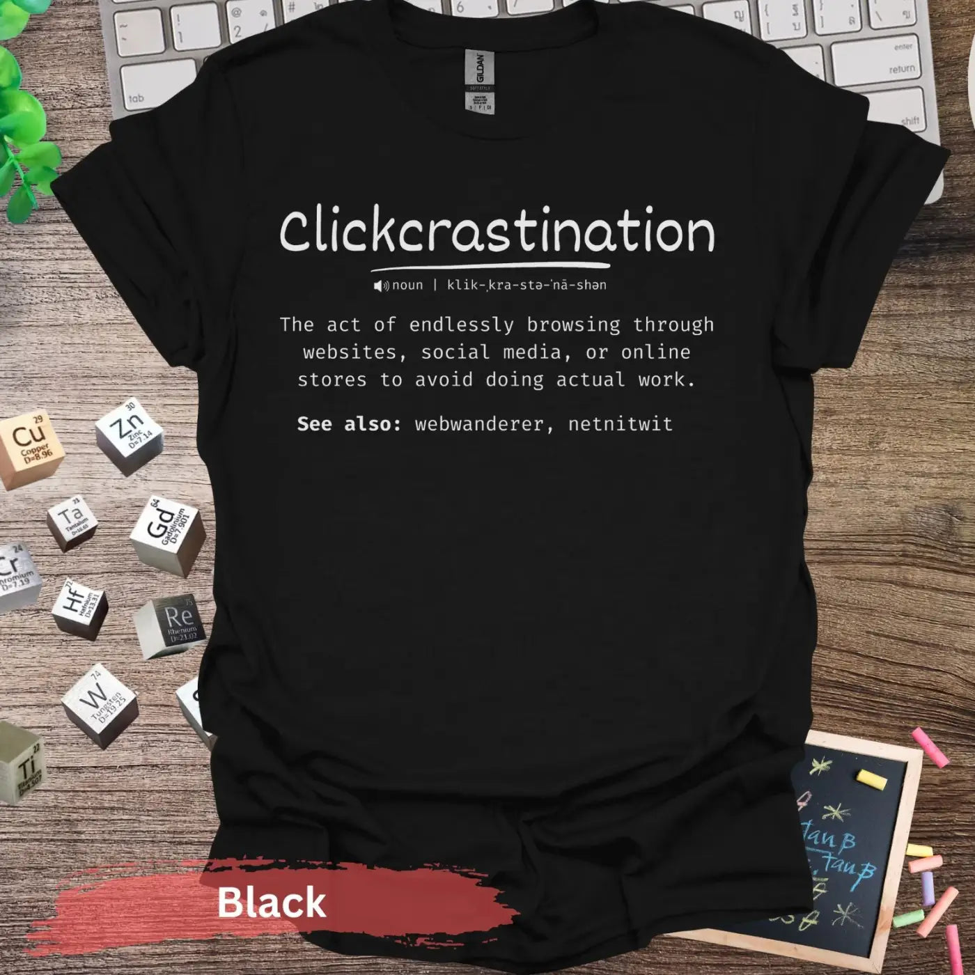 Clickcrastination T-Shirt - S / Black - Physical Item