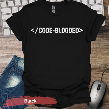 CODE-BLOODED T-Shirt - S / Black - Physical Item