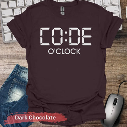 Code O’Clock T-shirt - S / Dark Chocolate - Physical Item