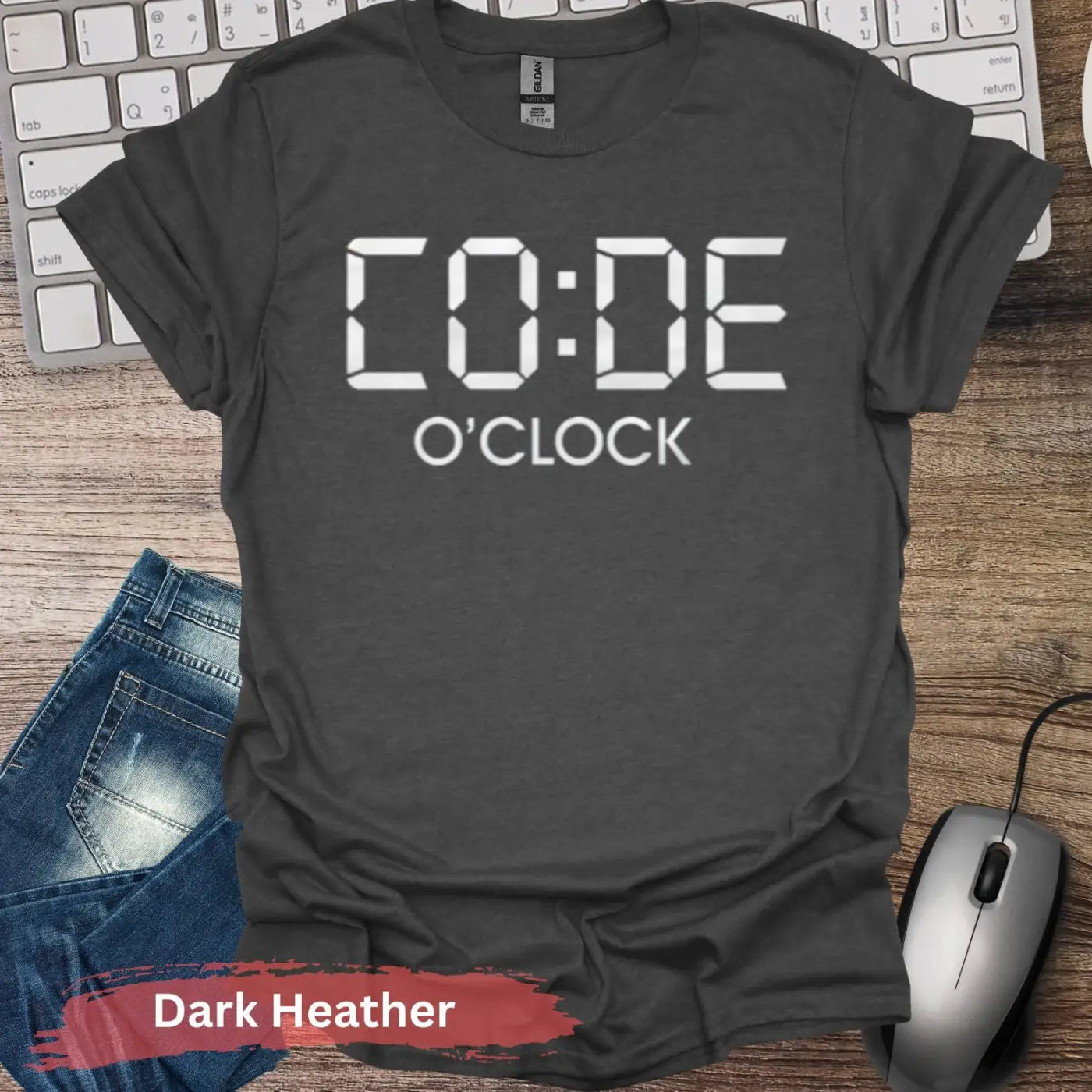 Code O’Clock T-shirt - S / Dark Heather - Physical Item