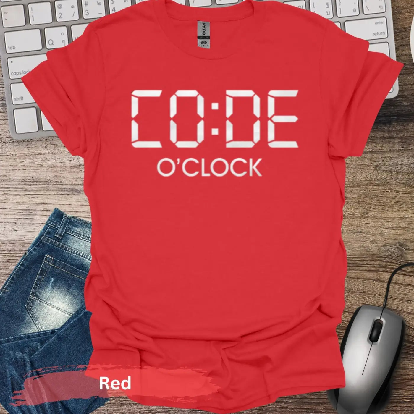 Code O’Clock T-shirt - S / Red - Physical Item