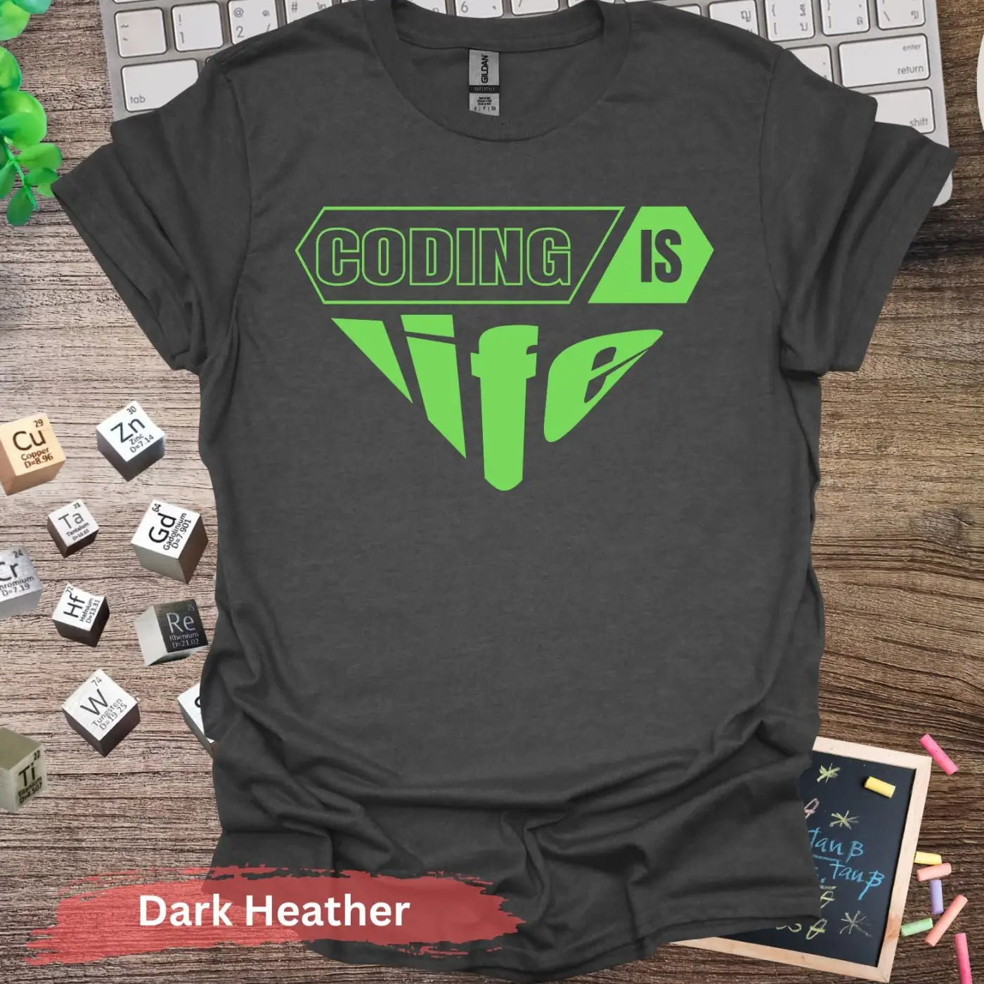 Coding Is Life T-Shirt - S / Dark Heather - Physical Item