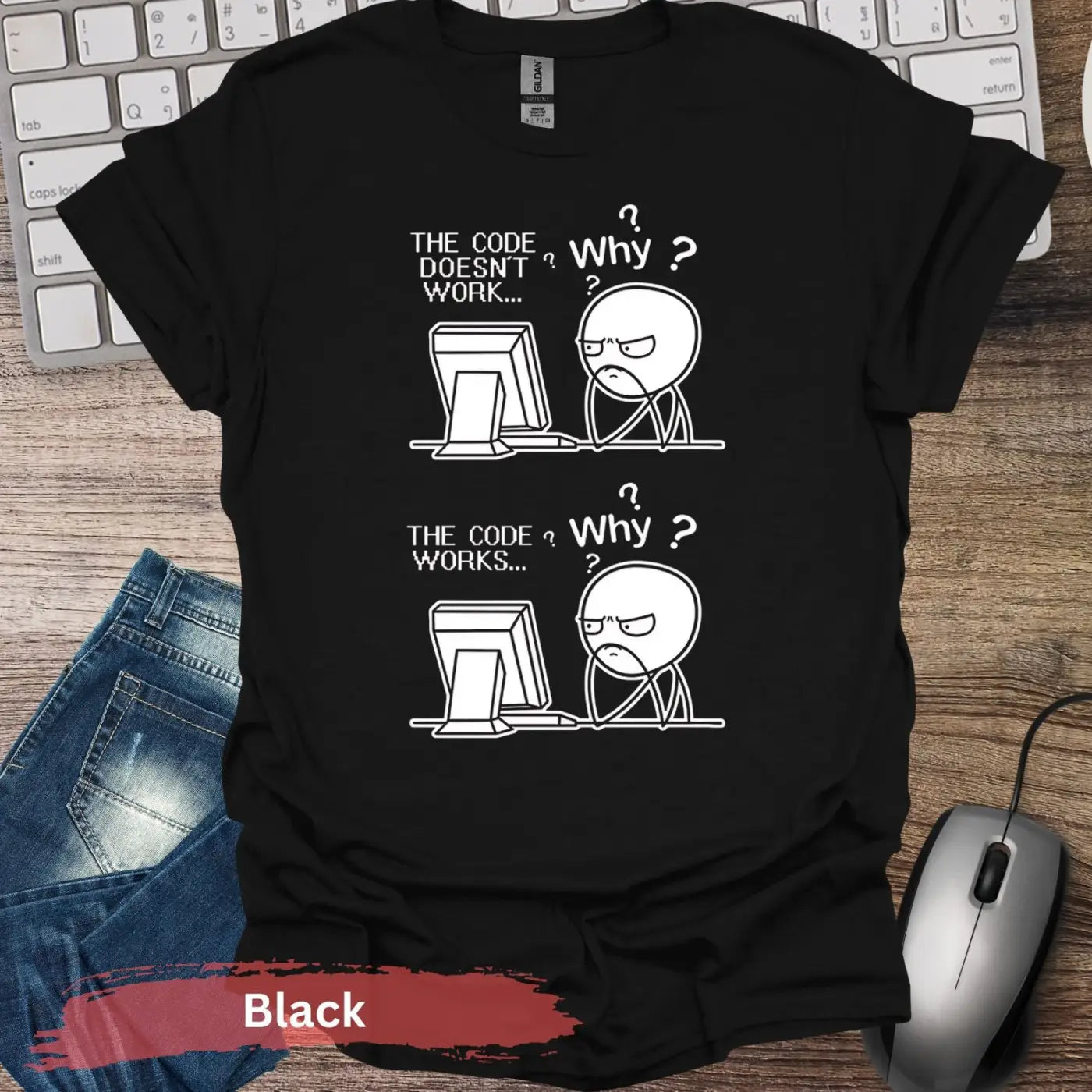 Coding Meme T-Shirt - S / Black - Physical Item