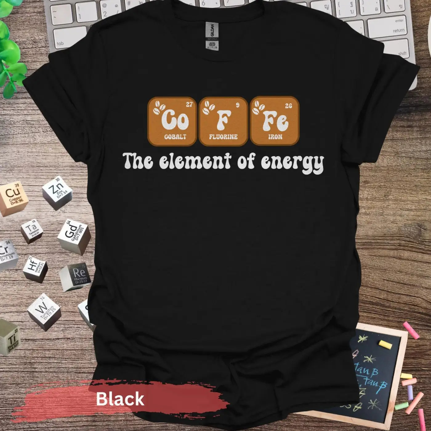 Coffee the Element of Energy Periodic Table - S / Black - Physical Item