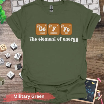 Coffee the Element of Energy Periodic Table - S / Military Green - Physical Item