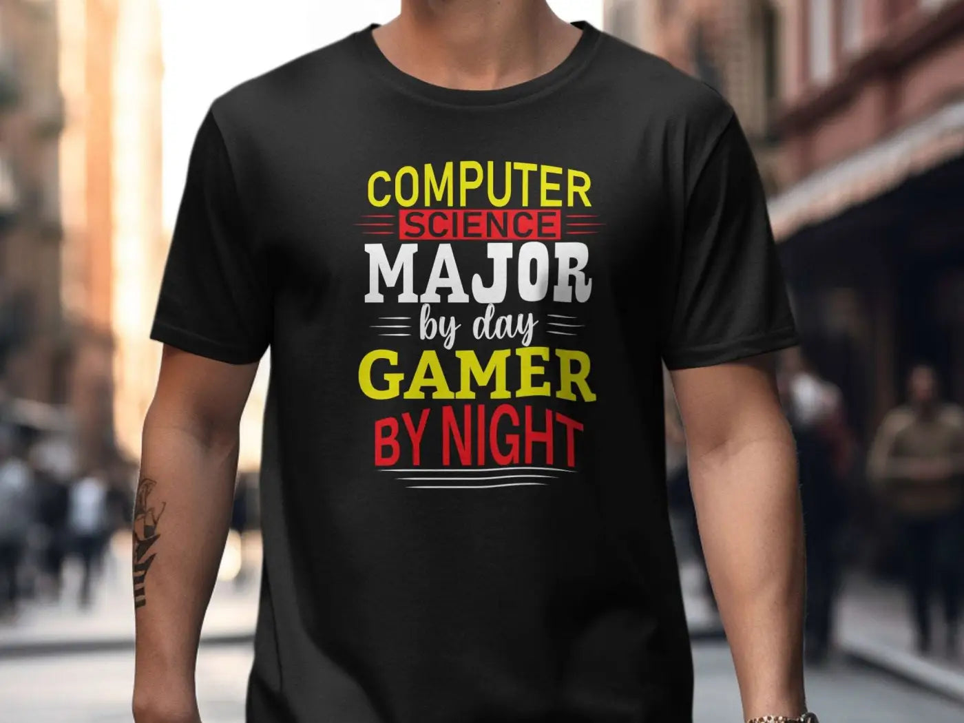 Computer Science major by day Gamer By Night T-Shirt - Physical Item