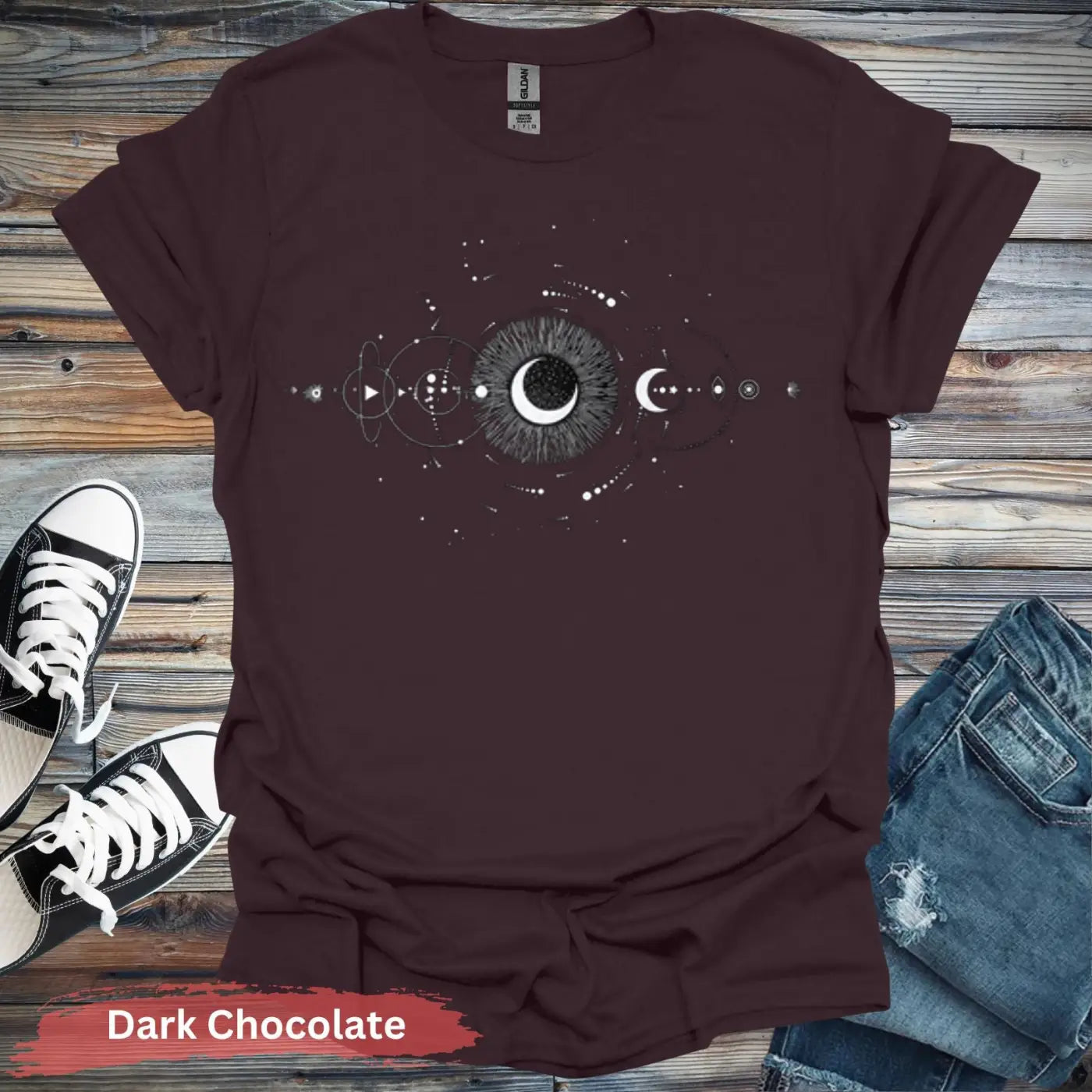Cosmic Chaos T-Shirt - S / Dark Chocolate - Physical Item
