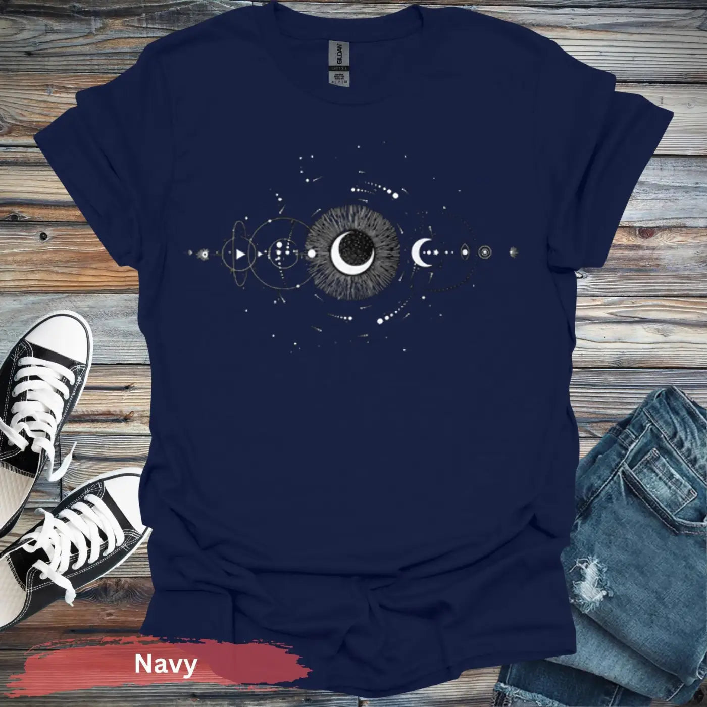 Cosmic Chaos T-Shirt - S / Navy - Physical Item