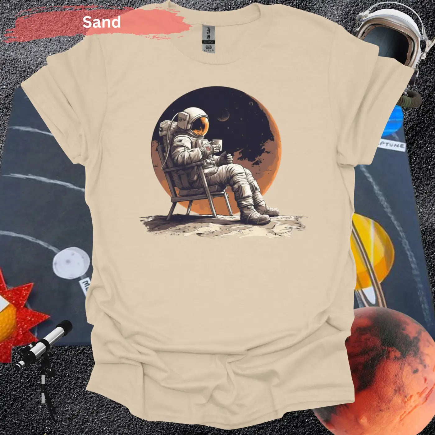 Cosmic Coffee Break T-Shirt – Sip Among the Stars! - Physical Item