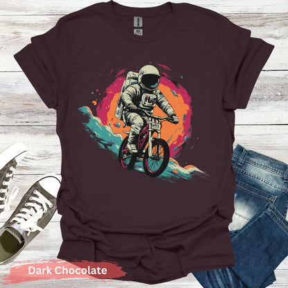 Cosmic Cyclist T-Shirt - S - Unisex / Dark Chocolate - Physical Item