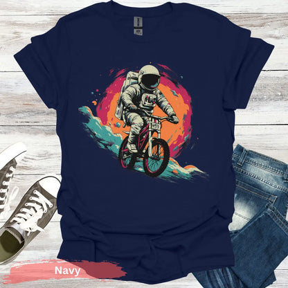 Cosmic Cyclist T-Shirt - S - Unisex / Navy - Physical Item