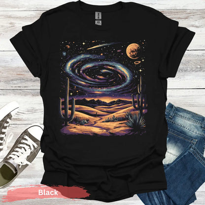 Cosmic Desert Landscape T-Shirt - S / Black - Physical Item