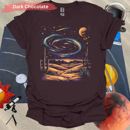 Cosmic Desert Landscape T-Shirt - S / Dark Chocolate - Physical Item