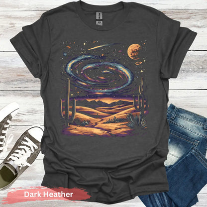 Cosmic Desert Landscape T-Shirt - S / Dark Heather - Physical Item