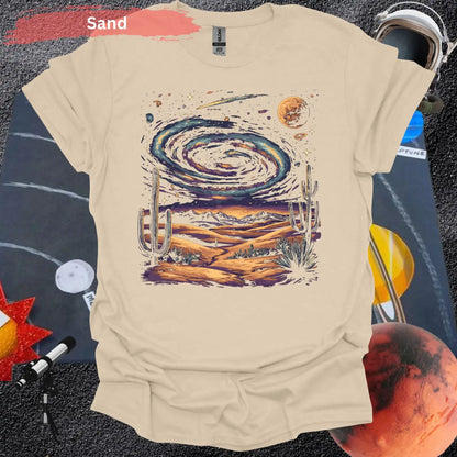 Cosmic Desert Landscape T-Shirt - S / Sand - Physical Item