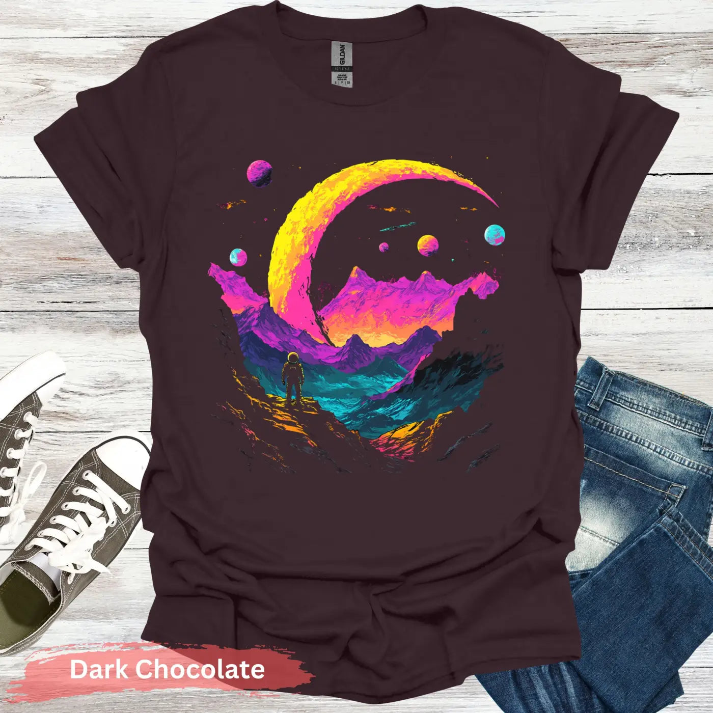 Cosmic Explorer T-shirt - S / Dark Chocolate - Physical Item