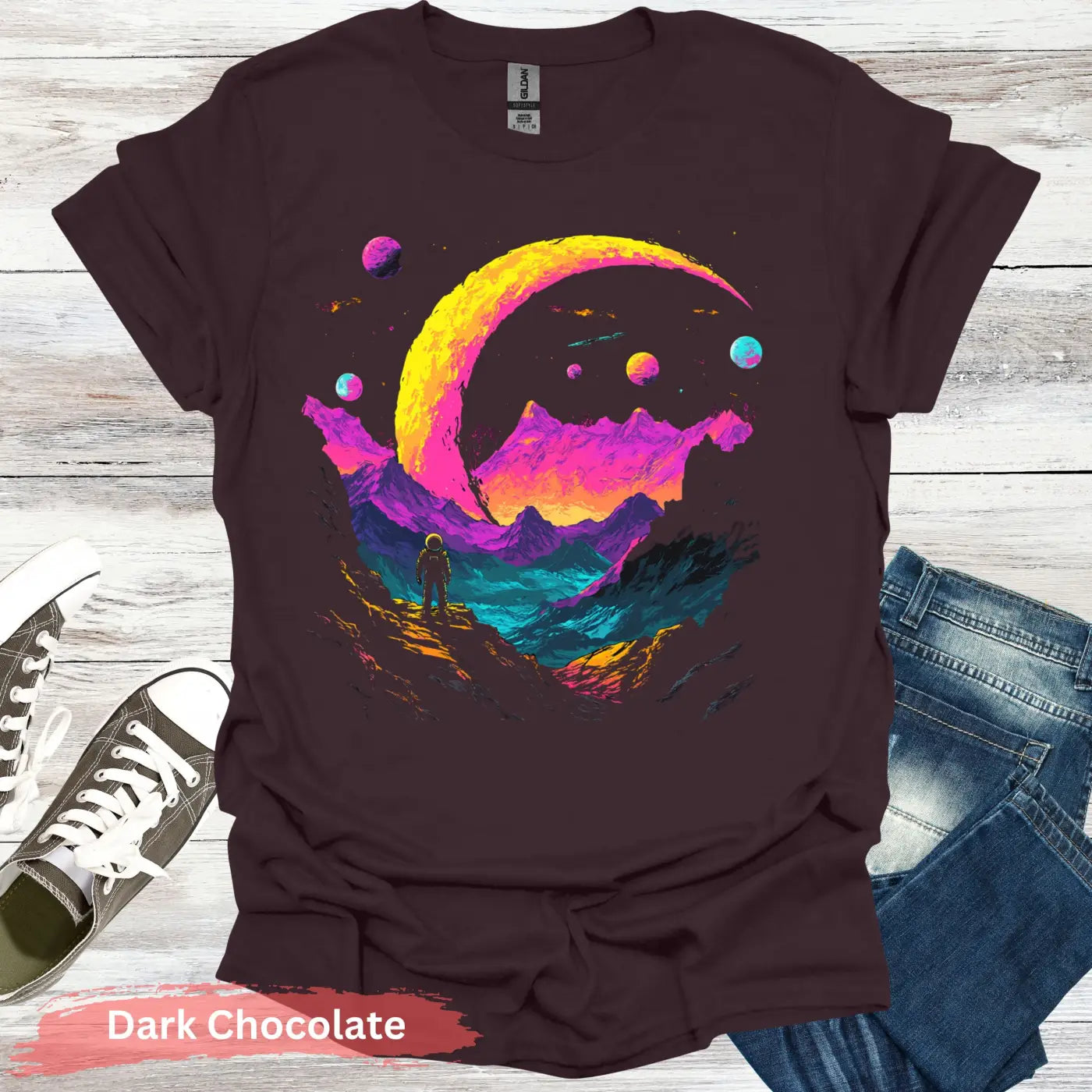 Cosmic Explorer T-shirt - S / Dark Chocolate - Physical Item