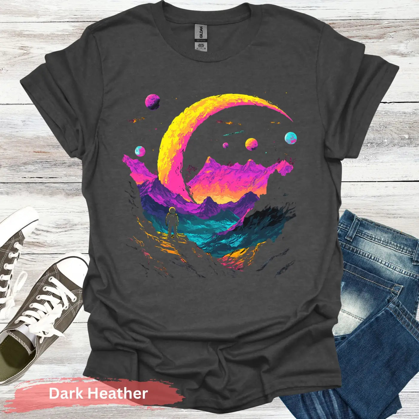 Cosmic Explorer T-shirt - S / Dark Heather - Physical Item