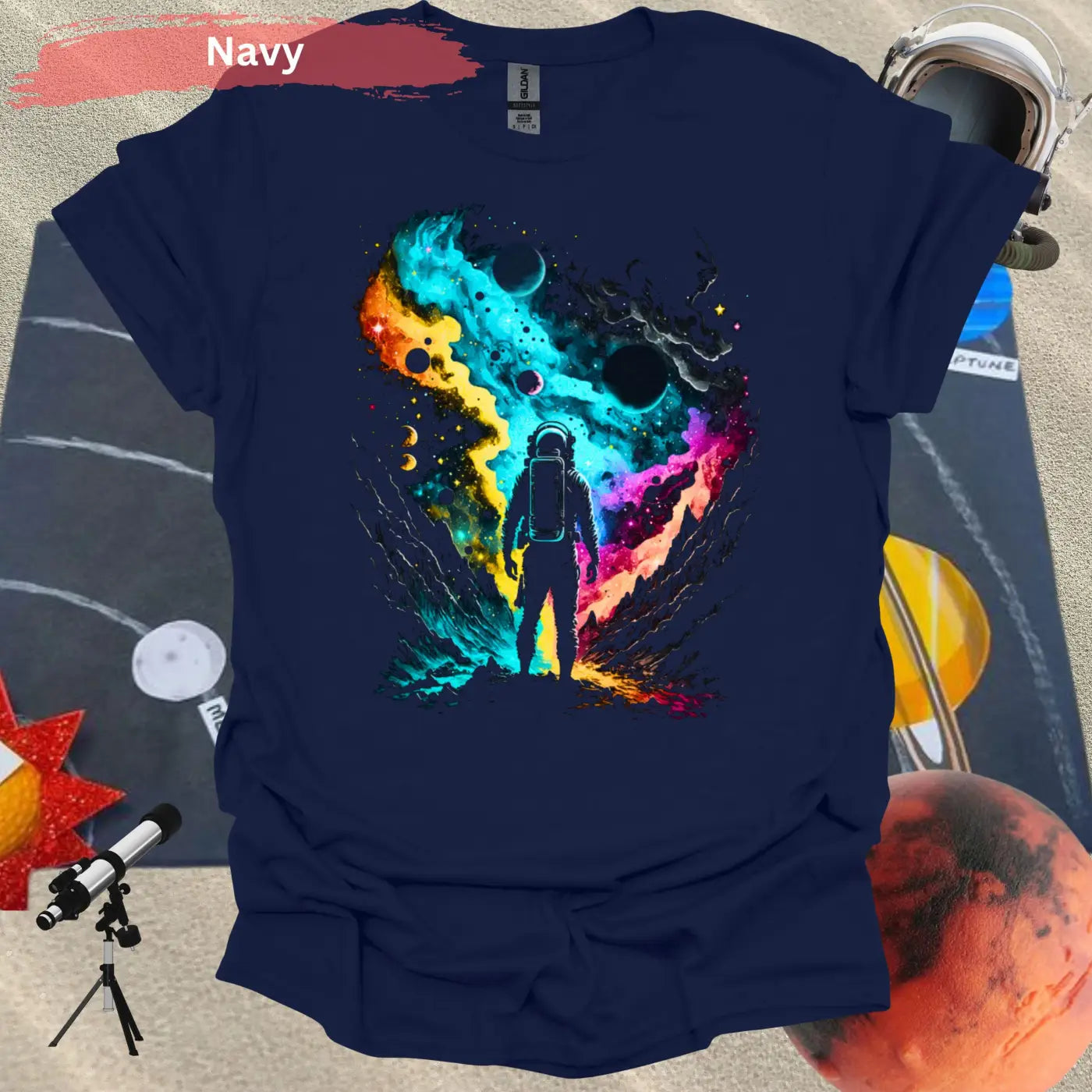 Cosmic Odyssey: Journey Into the Unknown T-shirt - S / Navy - Physical Item