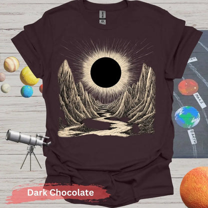 Cosmic pathway to Eclipse of Eternity T-shirt - S / Dark Chocolate - Physical Item