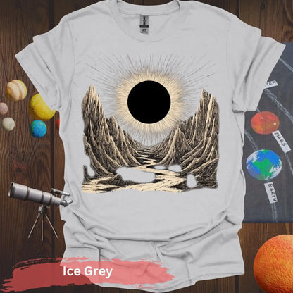 Cosmic pathway to Eclipse of Eternity T-shirt - S / Ice Grey - Physical Item