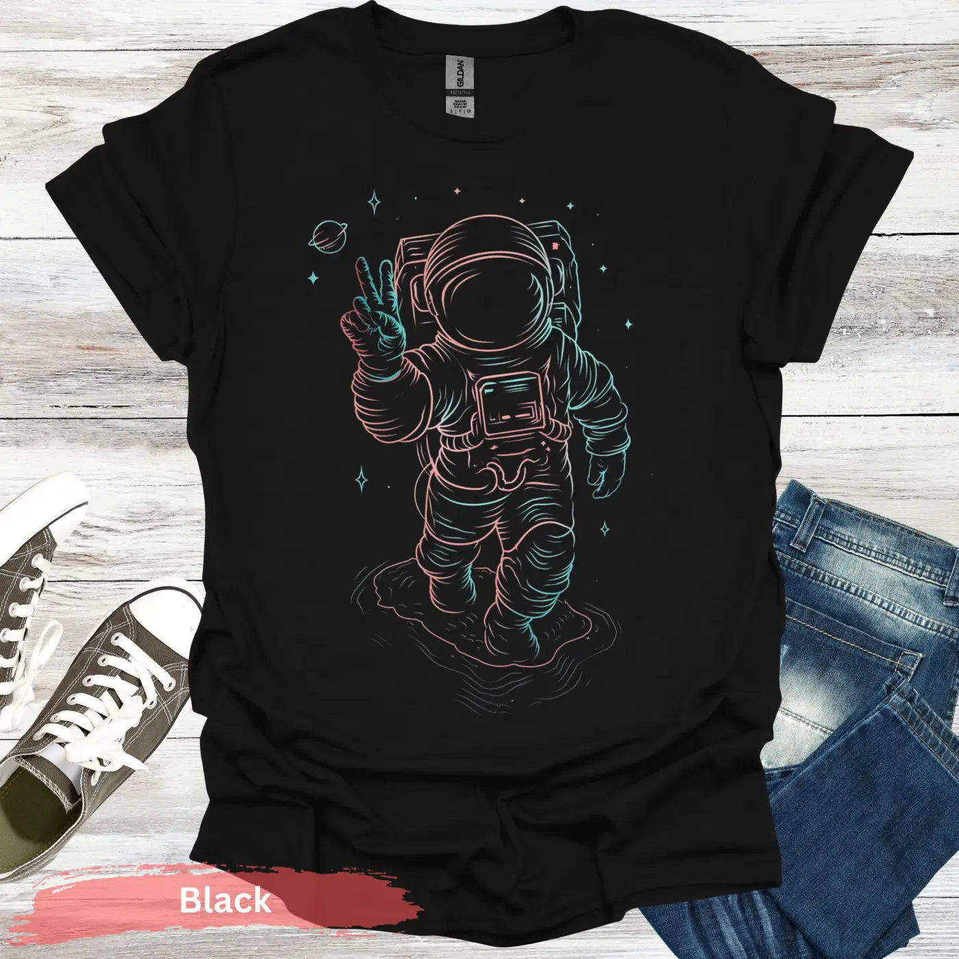 Cosmic Peace Shirt - S - Unisex / Black - Physical Item