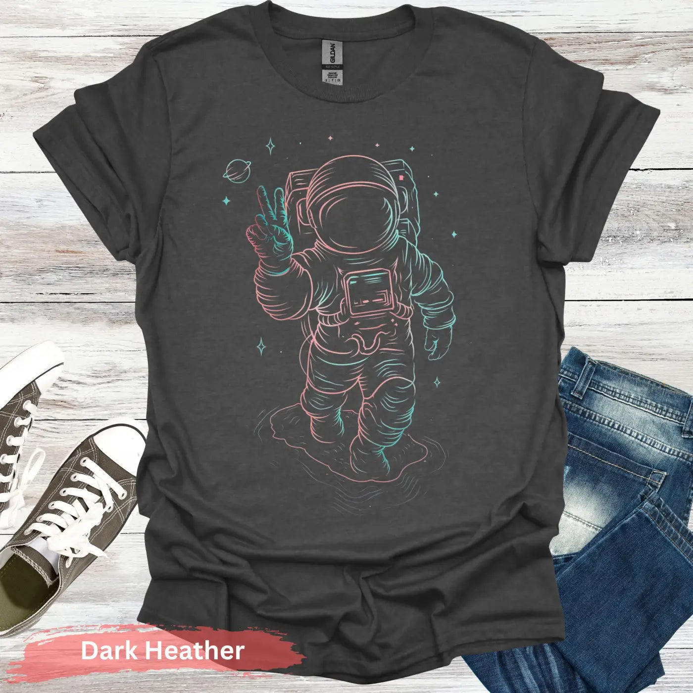Cosmic Peace Shirt - S - Unisex / Dark Heather - Physical Item