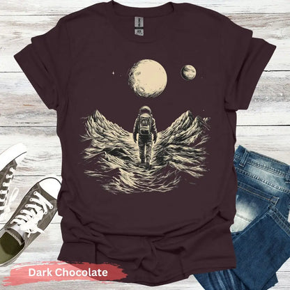 Cosmic Wanderer Astronaut T-shirt - S / Dark Chocolate - Physical Item