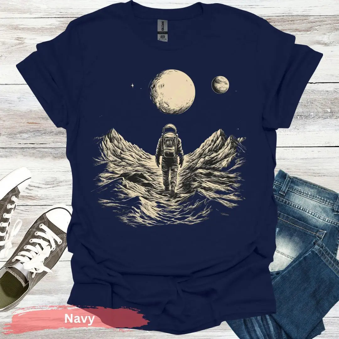 Cosmic Wanderer Astronaut T-shirt - S / Navy - Physical Item