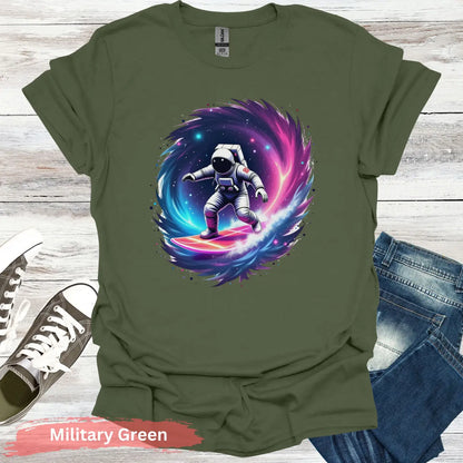 Cosmic Wave Rider T-shirt - S / Military Green - Physical Item