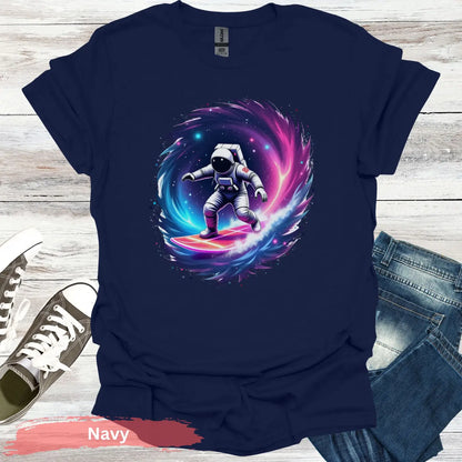 Cosmic Wave Rider T-shirt - S / Navy - Physical Item