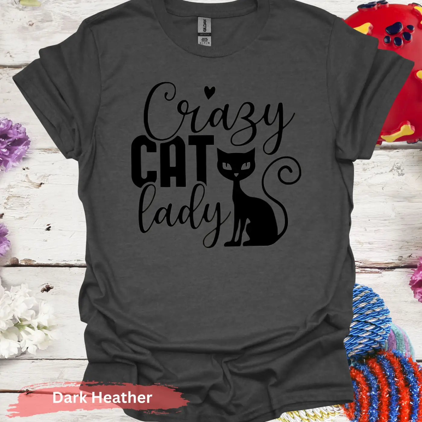 Crazy Cat Lady Graphic T-Shirt - S / Dark Heather - Physical Item