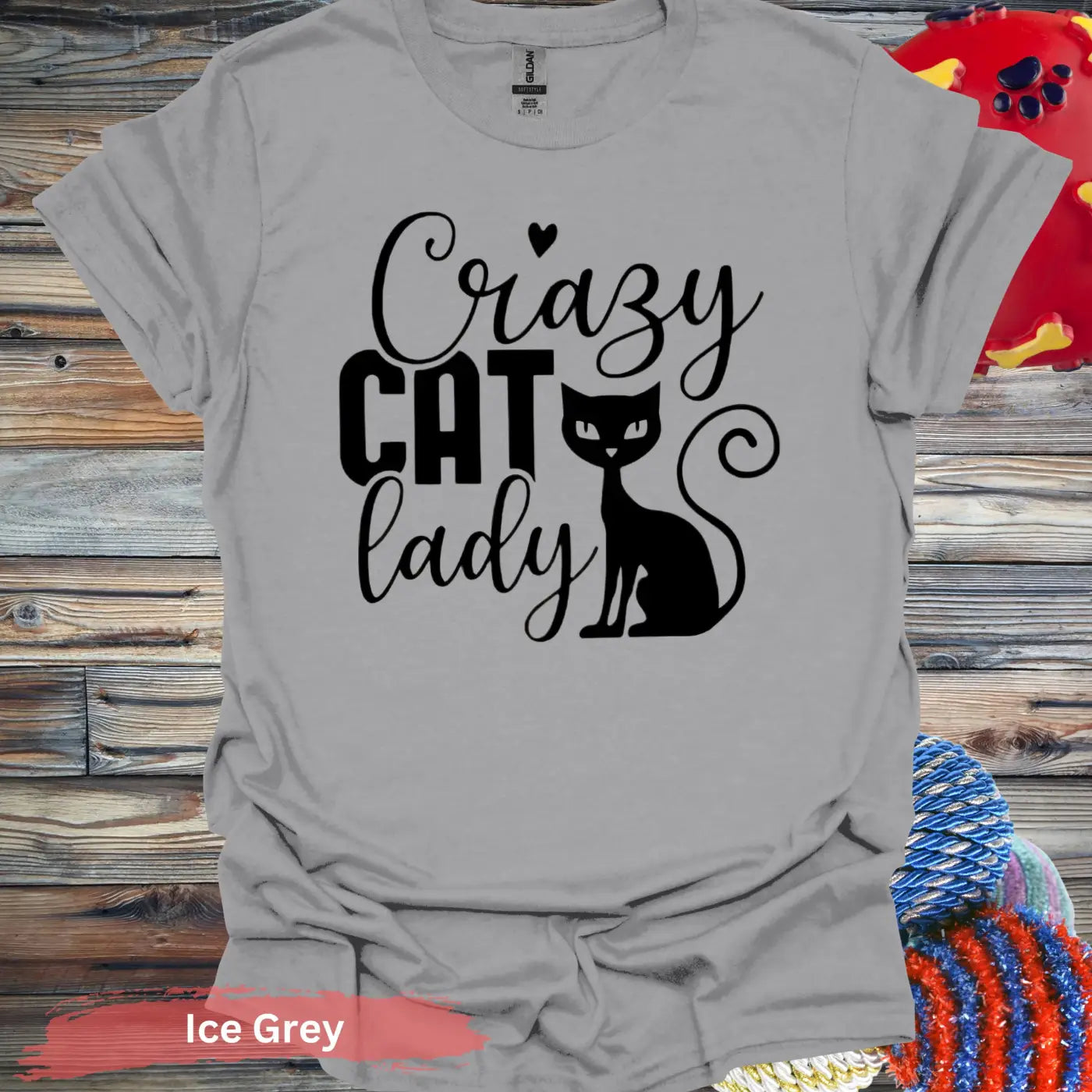 Crazy Cat Lady Graphic T-Shirt - S / Ice Grey - Physical Item