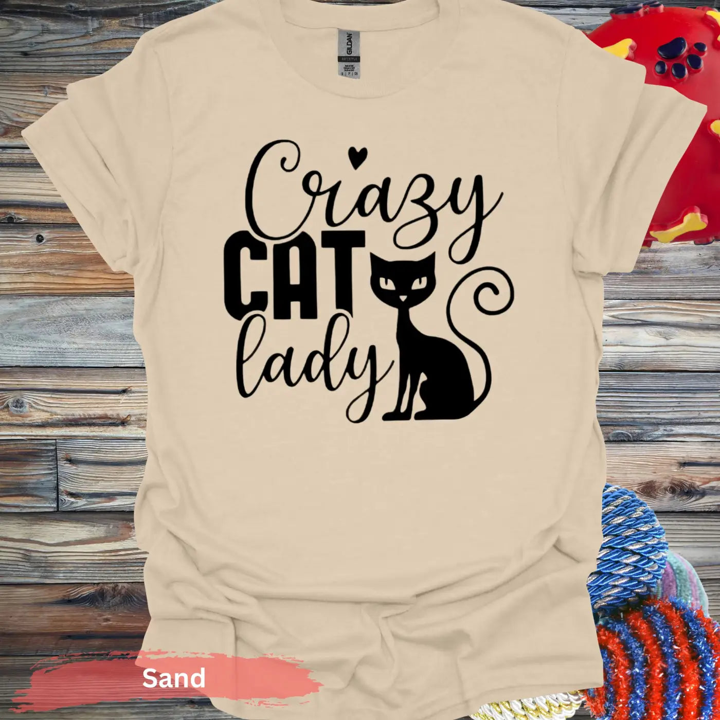 Crazy Cat Lady Graphic T-Shirt - S / Sand - Physical Item