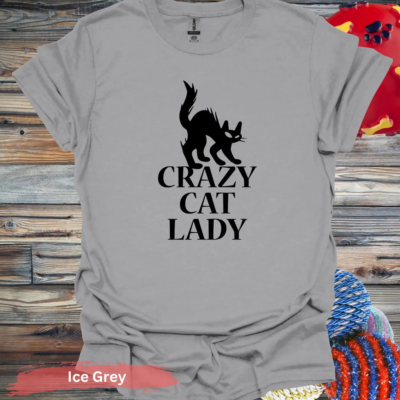 Crazy Cat Lady T-shirt - S / Ice Grey - Physical Item