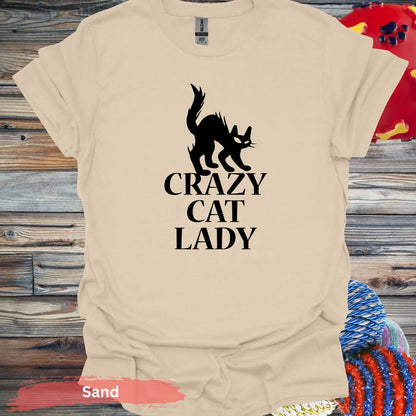 Crazy Cat Lady T-shirt - S / Sand - Physical Item