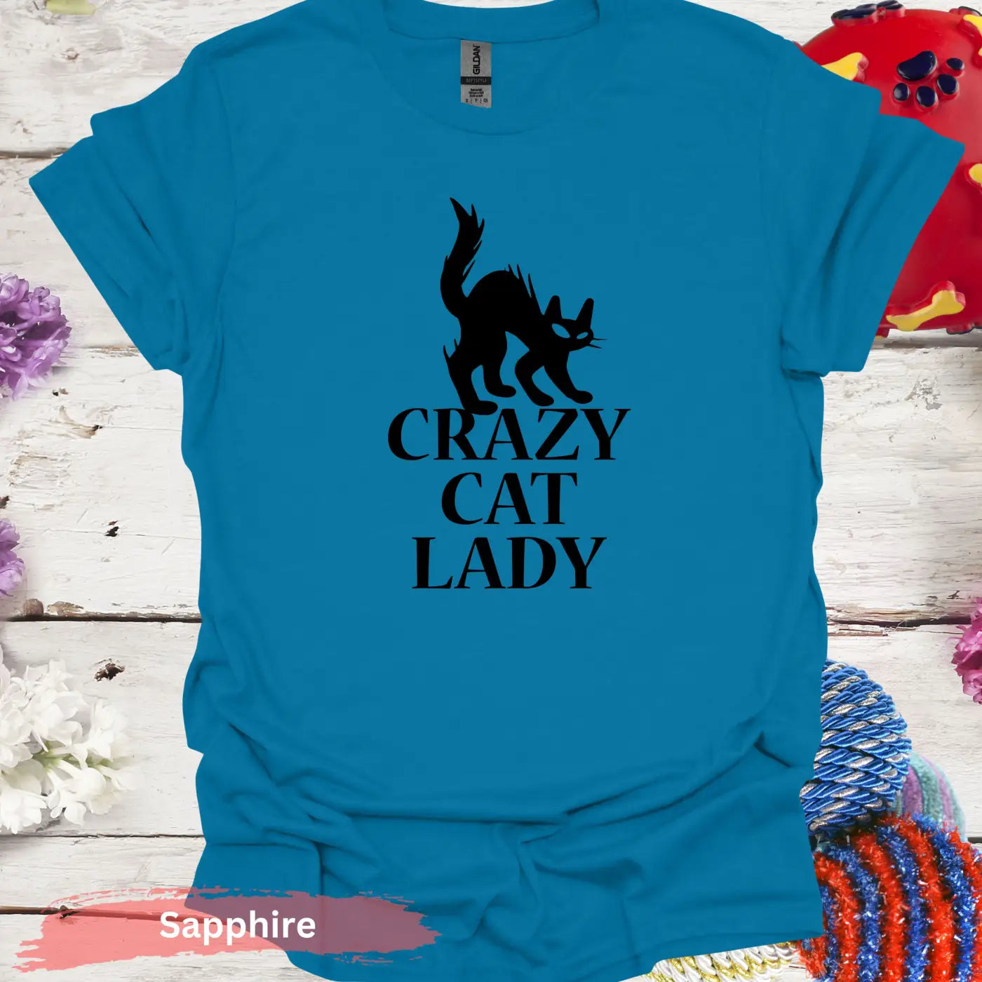 Crazy Cat Lady T-shirt - S / Sapphire - Physical Item