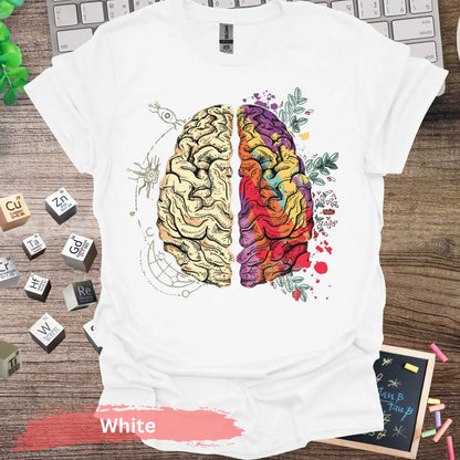 Creative and Logical Human Brain T-shirt - S / White - Physical Item