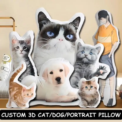 Custom pet pillow with white border - Single-sided Head / 3.93in/10cm