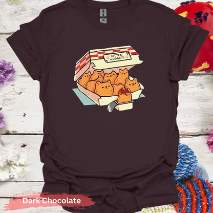 Cute Kitten Nuggets Funny T-shirt - S / Dark Chocolate - Physical Item