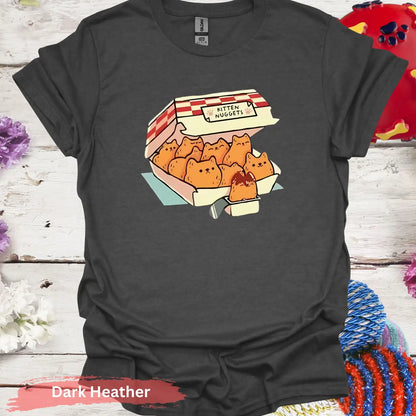 Cute Kitten Nuggets Funny T-shirt - S / Dark Heather - Physical Item