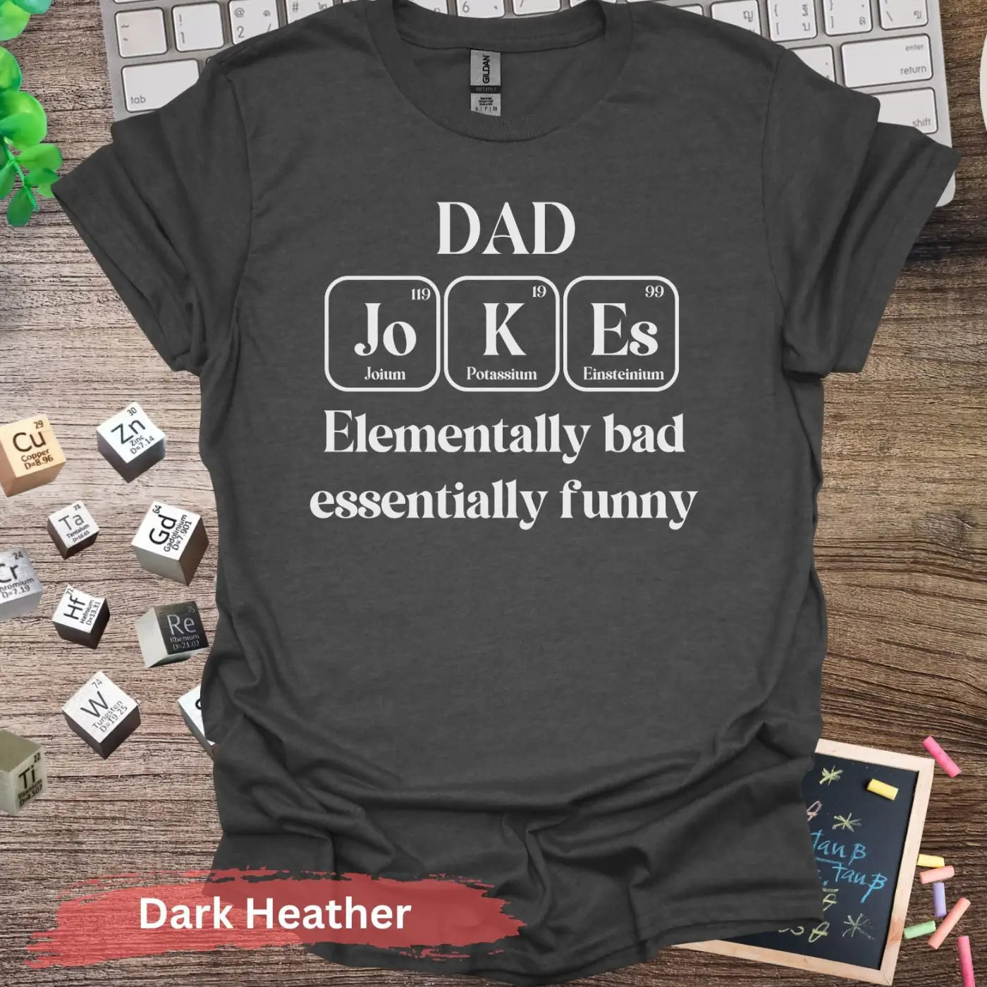 Dad Jokes elementally bad T-Shirt - S / Dark Heather - Physical Item